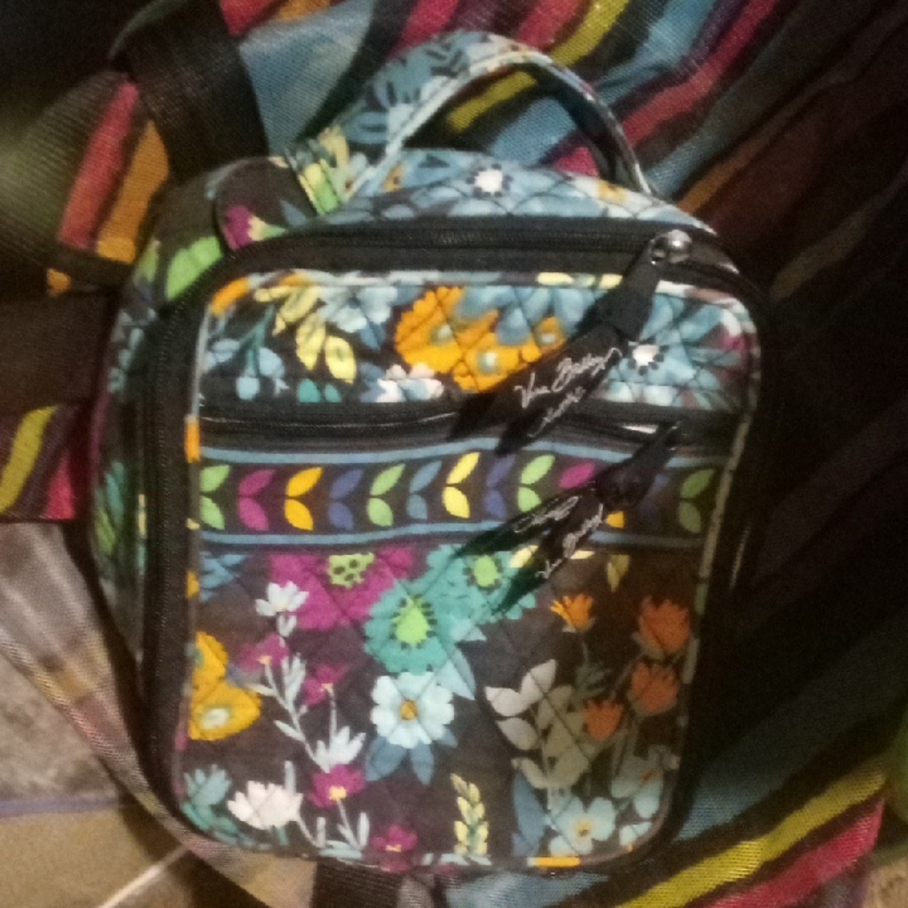 Vera Bradley Blue and Purple Insulated Floral Lunch bag Lunchbox